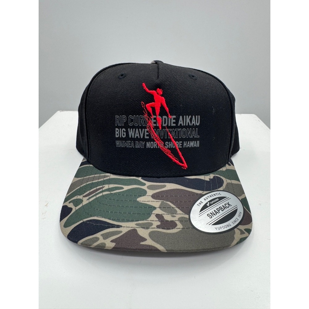 NWT Rip Curl EWG SB Cap Black Camouflage Embroidered Sport Snapback Hat - One Sz